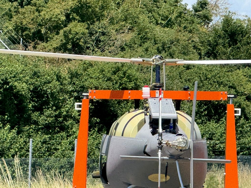 Front view on test stand